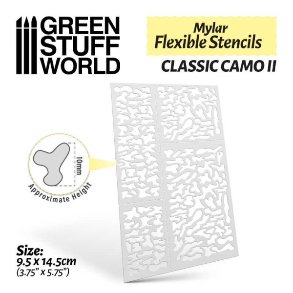 Flexible Mylar  Schablone - classic Camo 2